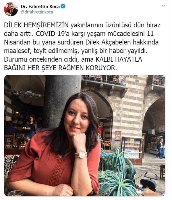 Son dakika... Sağlık Bakanı Kocadan Dilek hemşire açıklaması