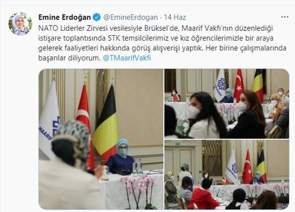 Emine Erdoğan, Belçika’daki Türk STK’ları temsilcileriyle görüştü