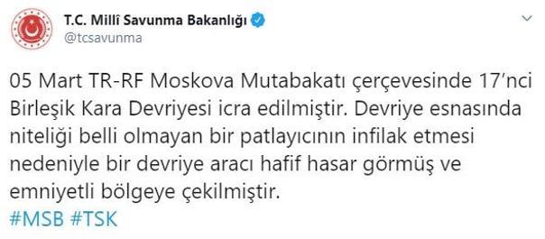 Son dakika... Türk-Rus devriyesinde patlayıcı infilak etti