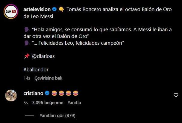 Ronaldodan Messinin aldığı Ballon d’Or ödülüne şok tepki