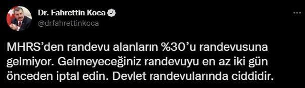 Bakan Kocadan MHRS randevularıyla ilgili vatandaşlara çağrı