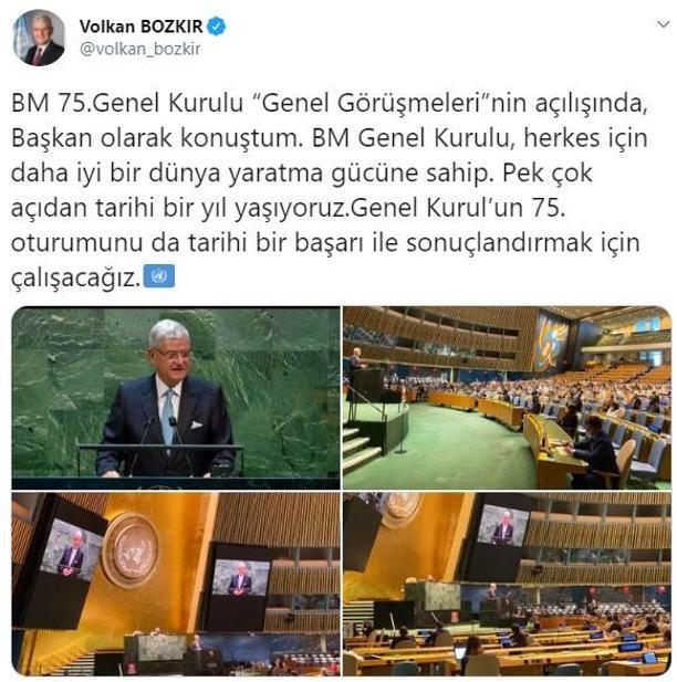 Son dakika... BMde bir ilk Türk Genel Kurul Başkanı Volkan Bozkırdan önemli açıklamalar