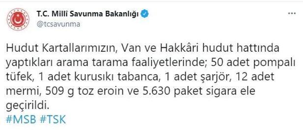 Hakkaride PKKlı teröristlere ait mühimmat ve yaşam malzemeleri ele geçirildi