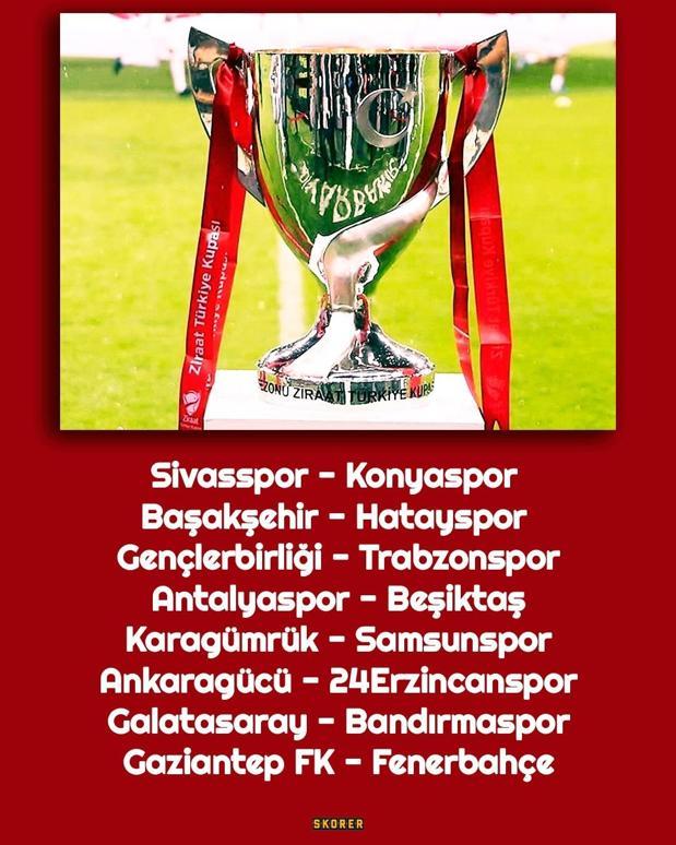 SON DAKİKA | Ziraat Türkiye Kupasının son 16 turunda kura çekimi yapıldı İşte Galatasaray, Fenerbahçe, Beşiktaş, Trabzonsporun rakipleri