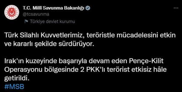 Pençe-Kilitte 2 PKKlı etkisiz hale getirildi