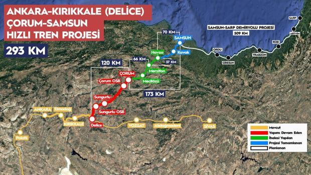 Ankara- Samsun arası 2,5 saate düşecek