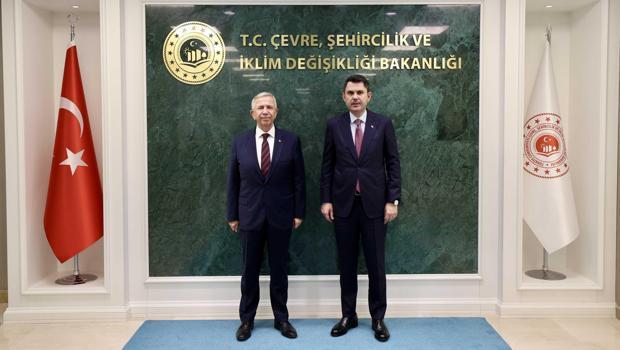 Bakan Kurum, ABB Başkanı Mansur Yavaş’ı kabul etti
