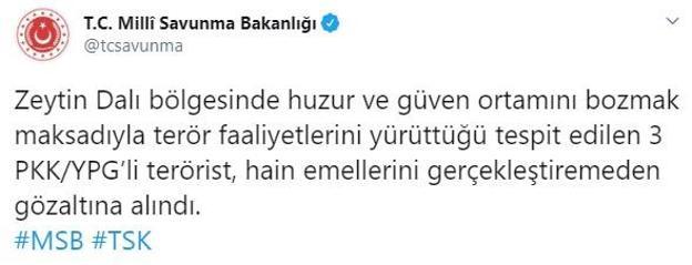 MSBden Zeytin Dalı paylaşımı Teslim oldular