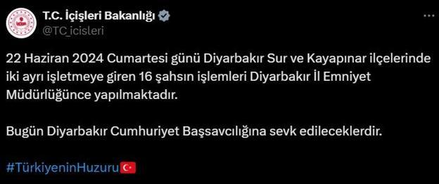 Diyarbakırda iki iş yerini slogan atarak basanlar gözaltına alındı