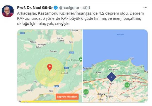 Prof. Dr. Naci Görürden Kastamonu depremine ilişkin açıklama: Büyük ölçüde kırılmış
