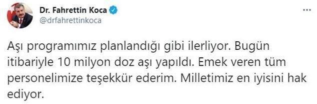Son dakika... Sağlık Bakanı Kocadan aşı programı açıklaması
