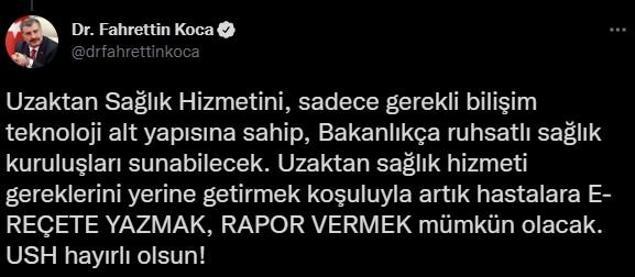 Bakan Kocadan uzaktan sağlık hizmeti açıklaması