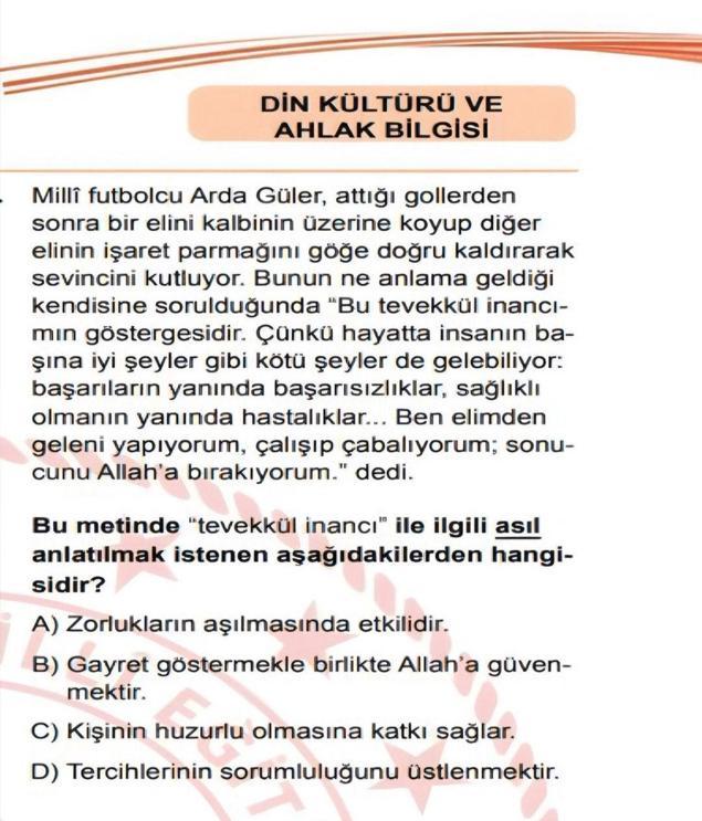LGSde sürpriz Arda Güler sorusu