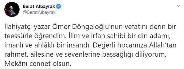 Son dakika... İlahiyatçı Ömer Döngeloğlu vefat etti