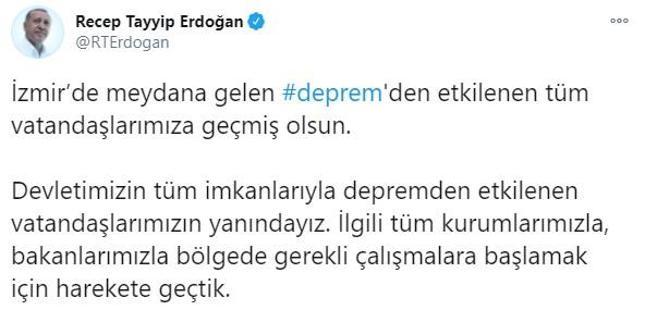 Son dakika... Cumhurbaşkanı Erdoğandan İzmir depremi açıklaması