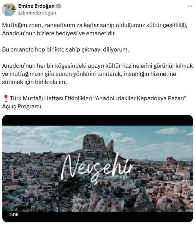 Emine Erdoğan paylaştı: Anadolunun bizlere hediyesi ve emanetidir