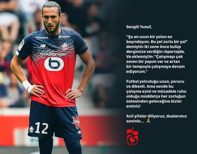Trabzonspordan Yusuf Yazıcıya destek mesajı