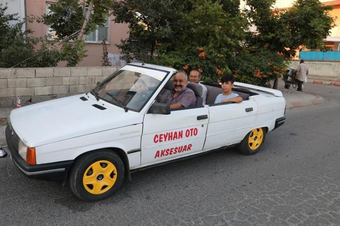 Hayalini kurduğu üstü açık otomobili kendi yaptı