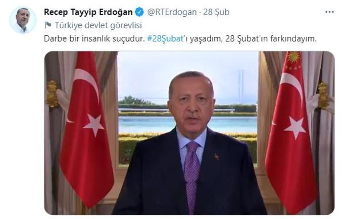 Son dakika... Cumhurbaşkanı Erdoğandan 28 Şubat mesajı