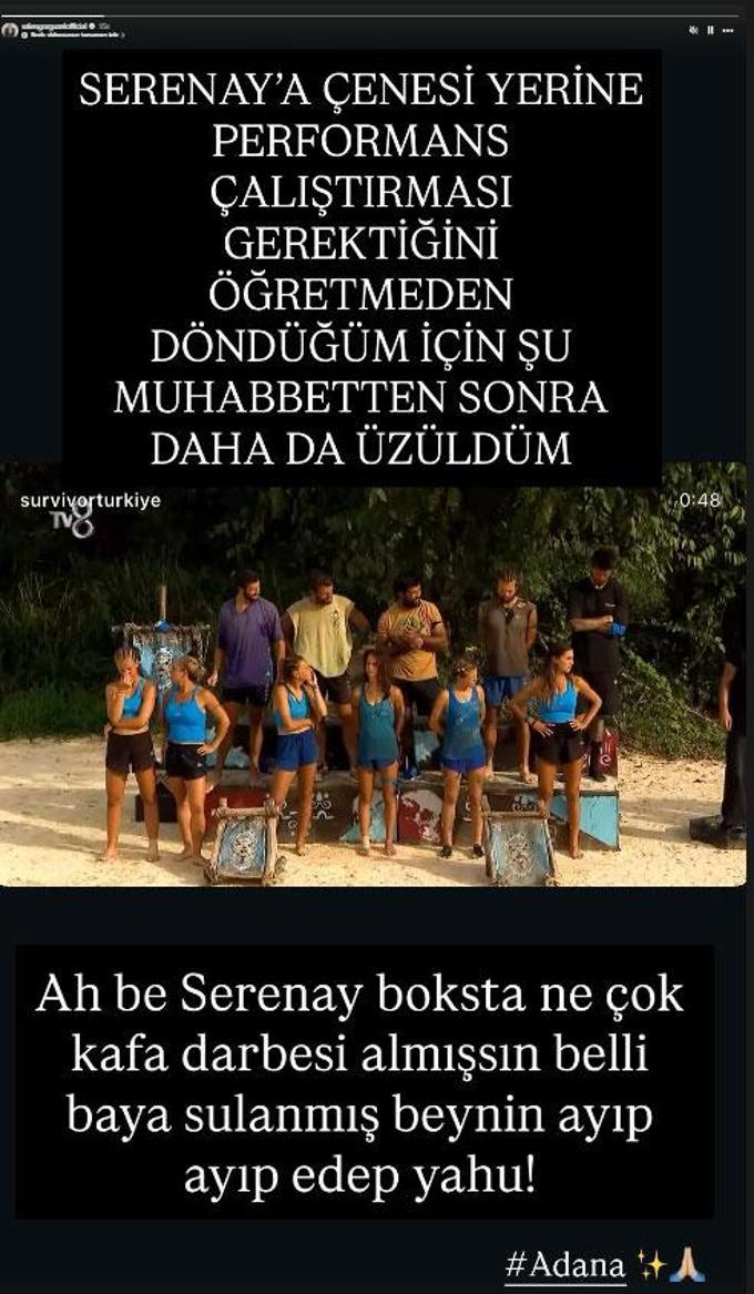 Survivor’dan elenen Selen Görgüzelden Seren Ay’a şok sözler ‘Beynin sulanmış’