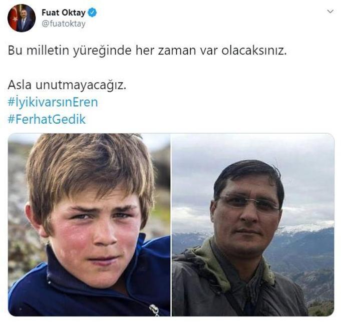 Fuat Oktaydan Eren Bülbül ve Ferhat Gedik mesajı