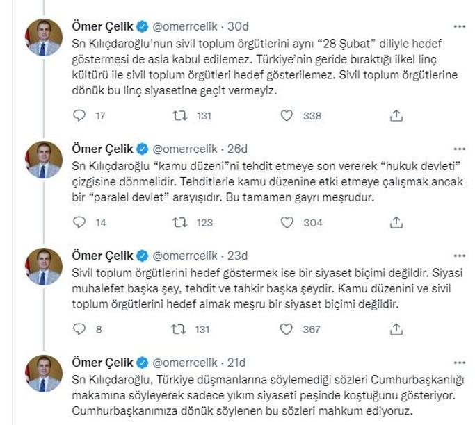AK Partiden Kılıçdaroğluna sert tepki: Açıkça devlet memurlarını tehdit ediyor