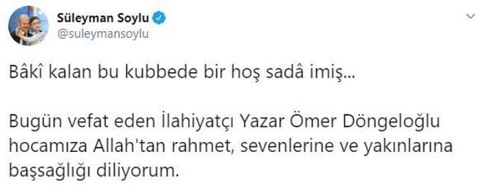Son dakika... İlahiyatçı Ömer Döngeloğlu vefat etti