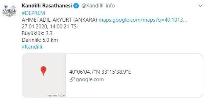 Son dakika | Ankarada peş peşe depremler Son depremler listesi