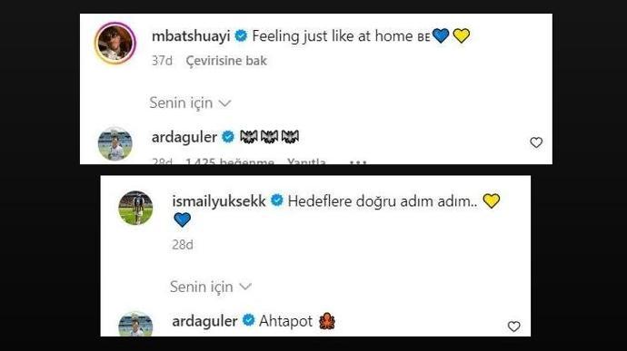 Arda Gülerden Fenerbahçeli futbolcuların paylaşımlarına yanıt