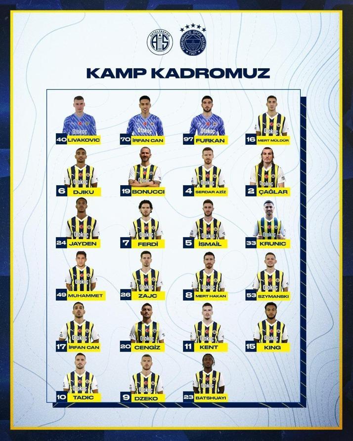 Fenerbahçenin Antalyaspor maçı kamp kadrosu açıklandı Çağlar Söyüncü kararı