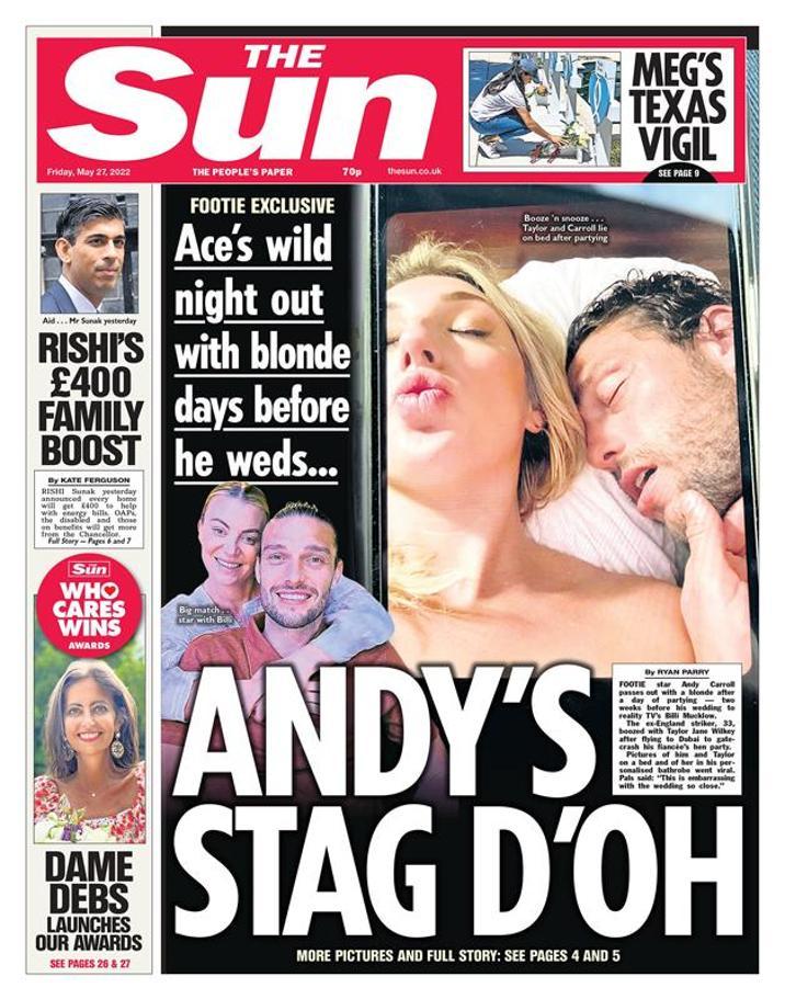 Evliliğine 2 hafta kalan Andy Carrollın başka kadınla yatakta fotoğrafı ortaya çıktı