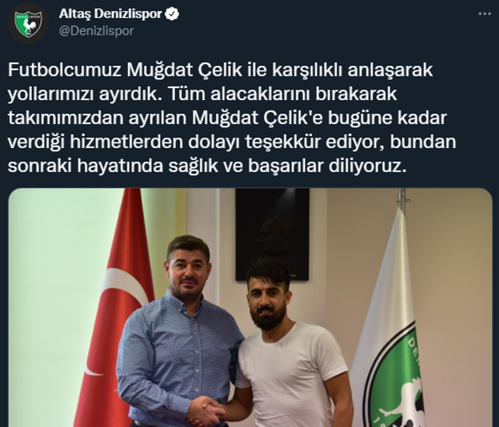 Muğdat Çelik futbolu bıraktı