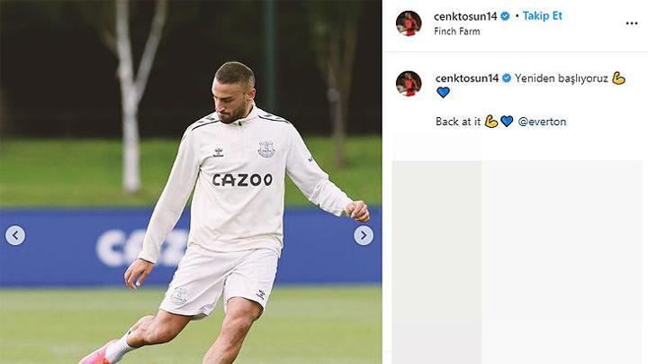 Cenk Tosun, Everton ile yeniden idmanda