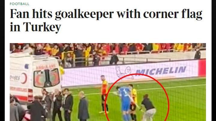 Göztepe-Altay maçında yaşanan olaylar Avrupada manşetlerde: Ne rezalet ama