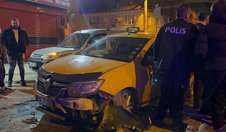 Gasbettiği taksiyle kaza yaptı, kıskıvrak yakalandı