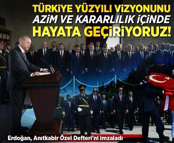 Son dakika... Cumhurbaşkanı Erdoğan ve devlet erkanı Anıtkabir'de