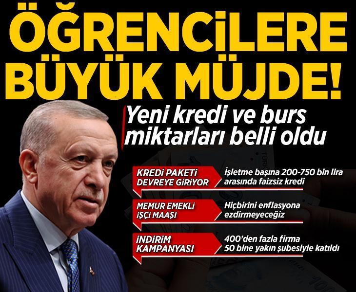 Son dakika...Erdoğan'dan öğrencilere büyük müjde! Yeni kredi ve burs miktarları belli oldu