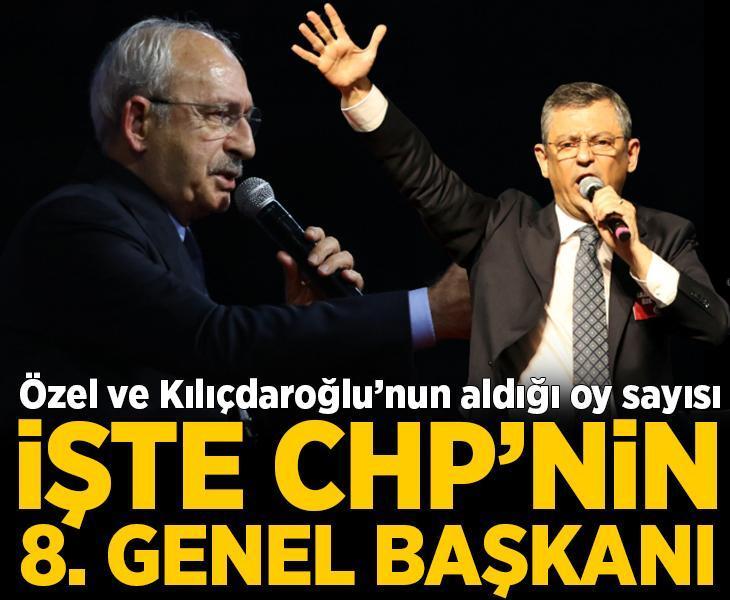 Son dakika! CHP'de yeni başkan belli oldu! İşte Kılıçdaroğlu ve Özel'in aldığı oylar