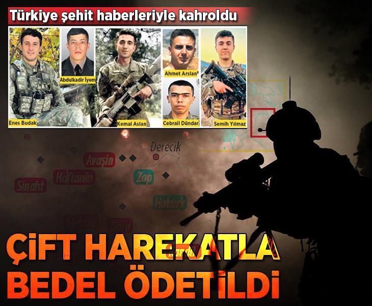 Yürekler yine yandı: 6 asker daha şehit... Çift harekatla bedel ödetildi