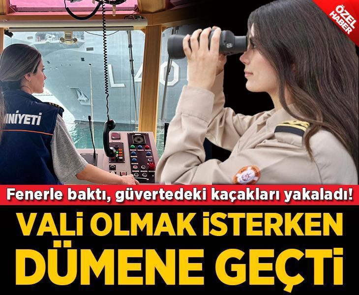 Vali olmak isterken dümene geçti! Fenerle baktı, güvertedeki kaçakları yakaladı