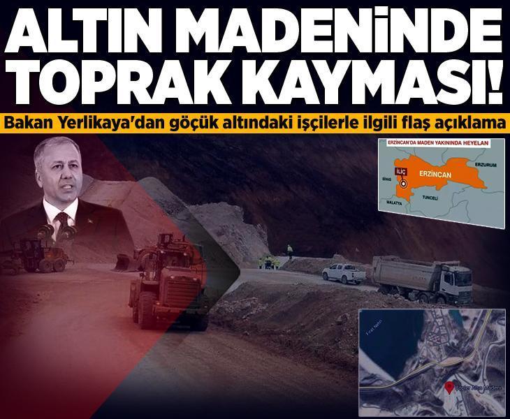 Son dakika: Erzincan'da altın madeninde toprak kayması! Göçük altında işçiler var