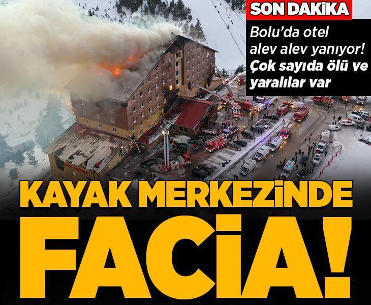 Kartalkaya Kayak Merkezi'nde korkutan otel yangını