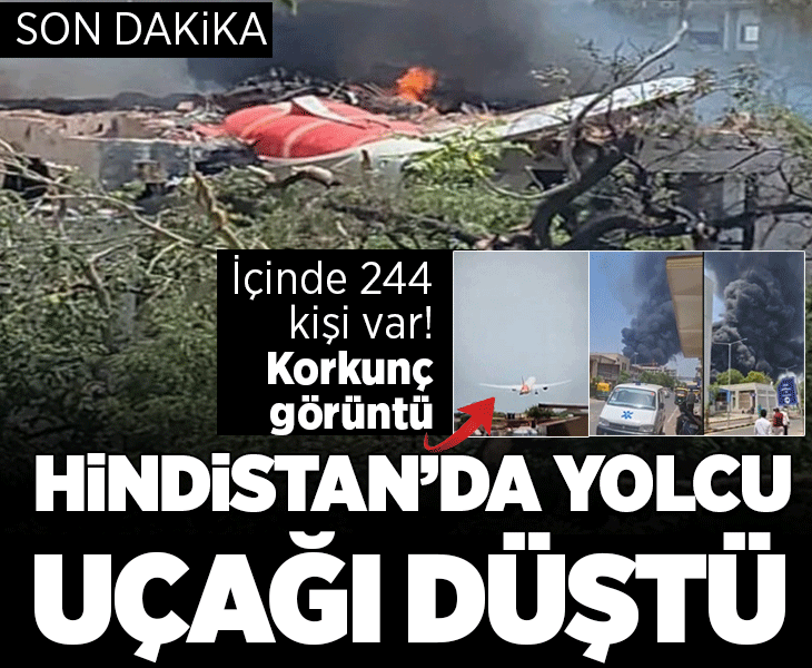 Son Dakika! Hindistan'da uçak düştü
