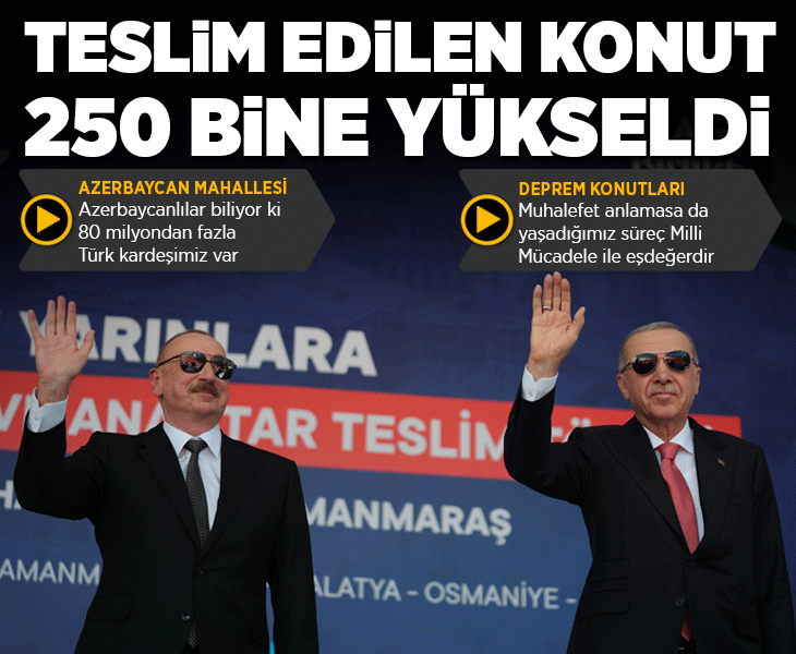 Cumhurbaşkanı Erdoğan, 250 Bininci Afet Konutu Anahtar Teslimi Töreni'nde konuşuyor