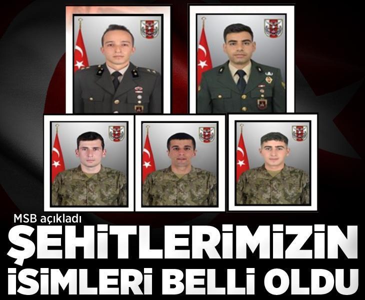 MSB şehit olan askerlerimizin isimlerini açıkladı