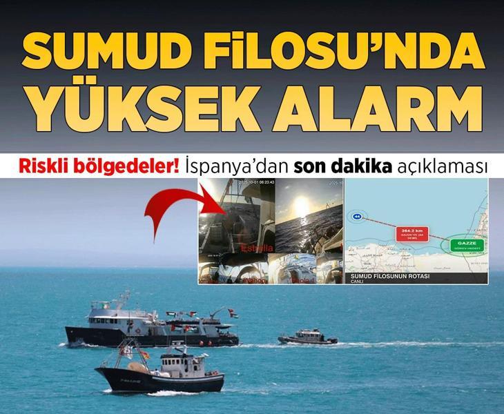 Küresel Sumud Filosu yüksek alarmda! Riskli bölgeye girildi, iletişim kesildi