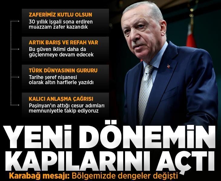 Cumhurbaşkanı Erdoğan'dan Karabağ Zaferi Töreni'nde önemli açıklamalar