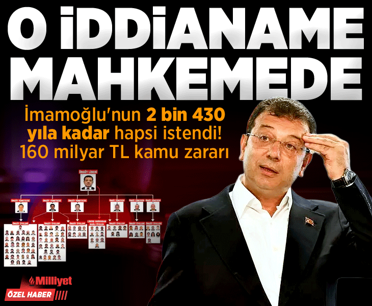 İmamoğlu’nun 2 bin 430 yıla kadar hapsi istendi! O iddianame mahkemede