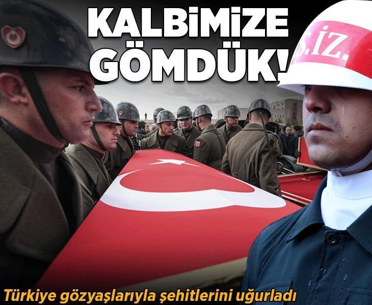 Kahramanlara son veda! Türkiye şehitlerini uğurladı