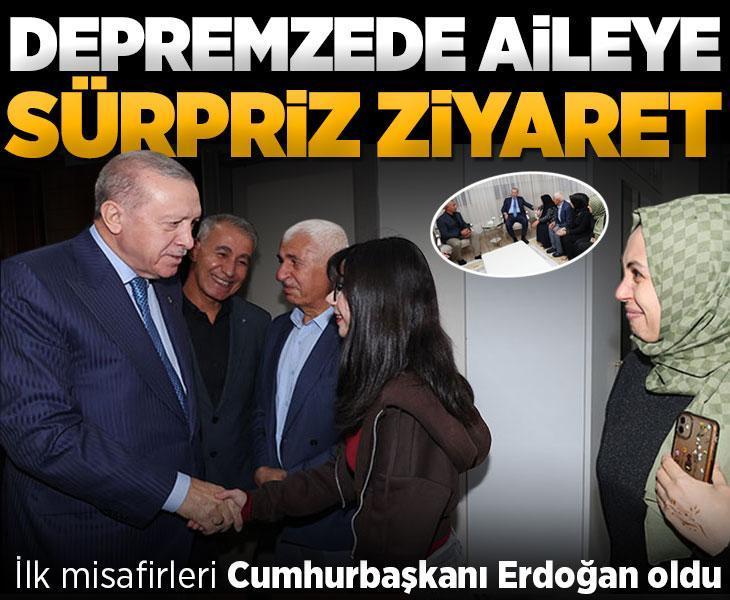 Cumhurbaşkanı Erdoğan'dan Adıyaman'da depremzede aileye sürpriz ziyaret